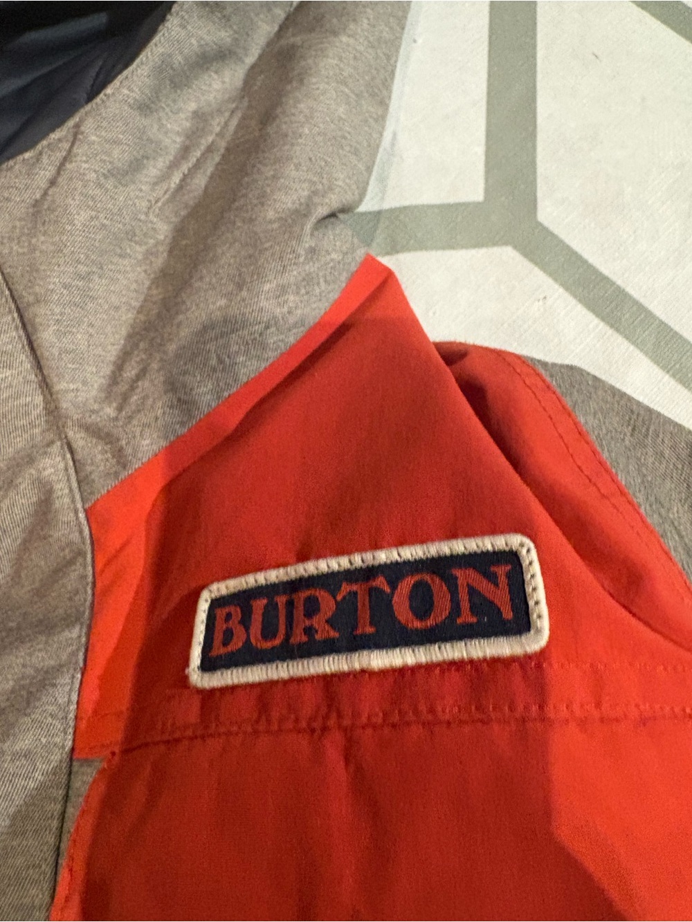 Burton Kids Hooded Puffer Jacket in Olive Green with Orange Accents - Picture 2 of 6